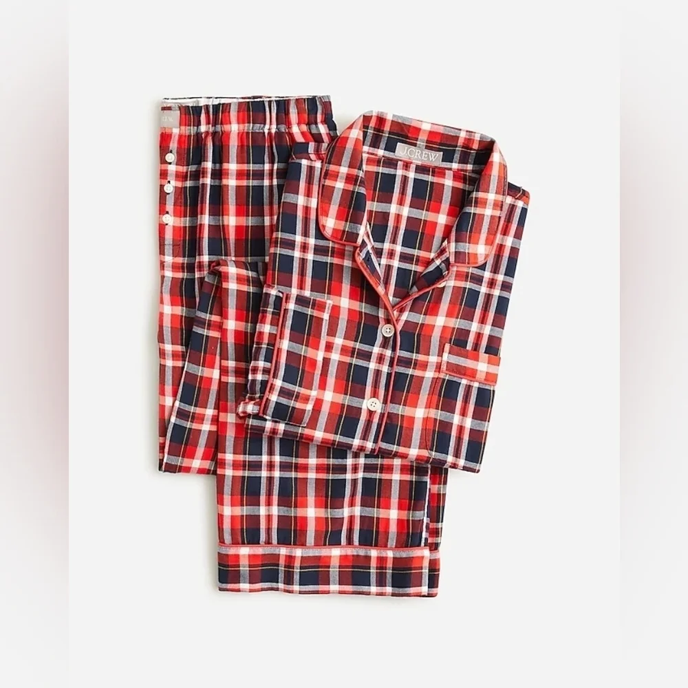 J.Crew Size XL Plaid Red and Blue Pajama Set